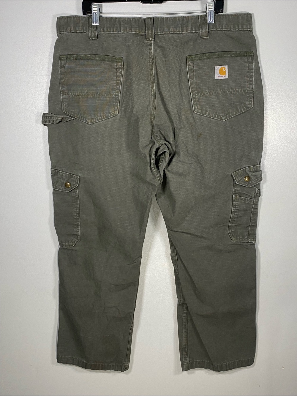 Carhartt Olive Work Cargo Pants with Patch Logo
